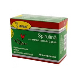 Spirulina cu extract total de catina, 40 comprimate, Hofigal