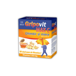 Gripovit Max C ghimbir si miere, 10 plicuri, Zdrovit