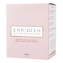 Absorbante de noapte din bumbac organic, 8 bucati, Enroush