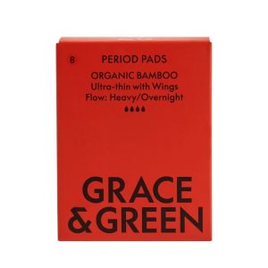 Absorbante de noapte din bambus, 8 bucati, Grace & Green