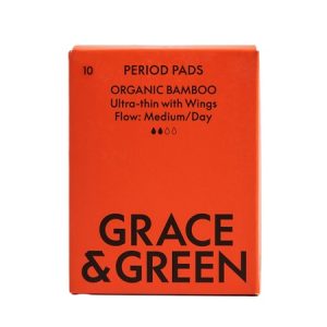 Absorbante de zi din bambus organic, 10 bucati, Grace & Green