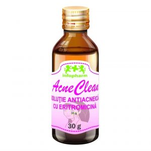 Acneclean solutie antiacneica cu eritromicina, 30g, Infopharm