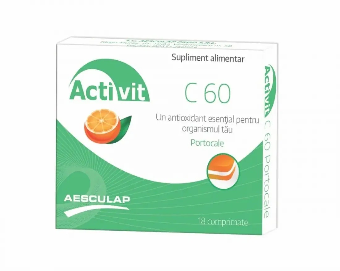 Activit C Portocale Vitamina C 60 mg, 18 comprimate