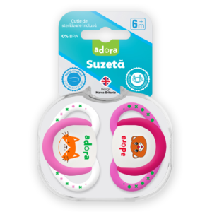 adora suzeta din silicon cu cutie de sterilizare 6 18luni design fata.png