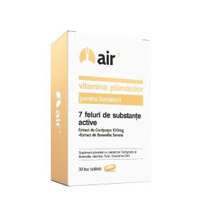 Air7 Vitamina Plamanilor pentru fumatori, 30 tablete, Green Splid