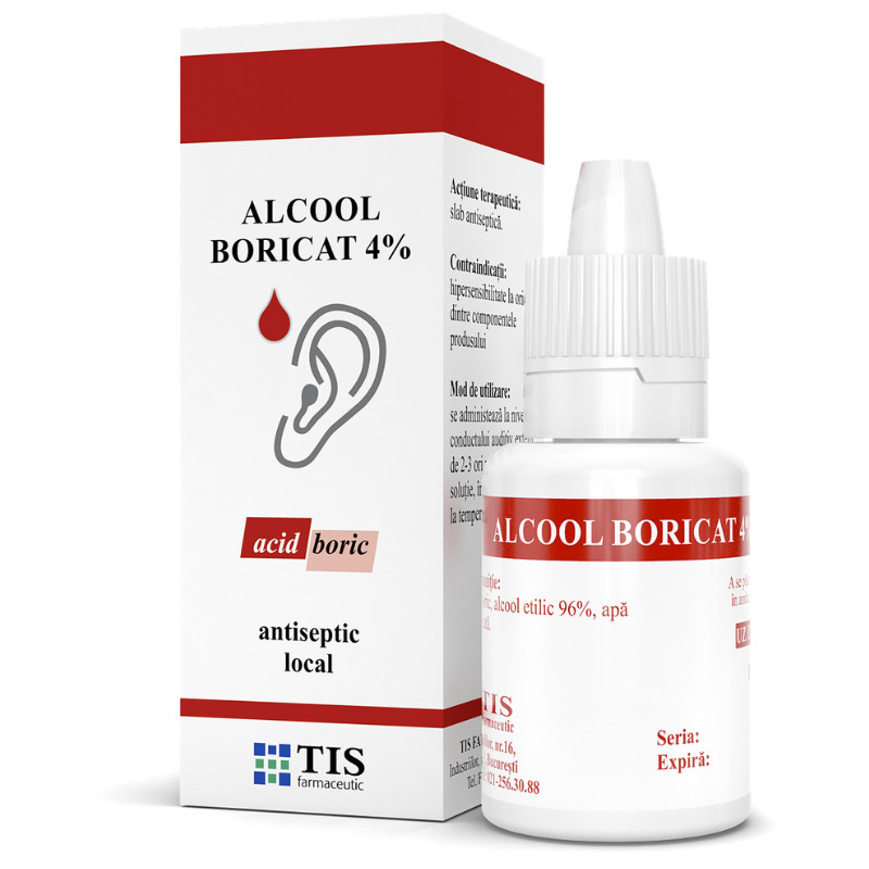 Alcool boricat 4% x 15ml (Tis)