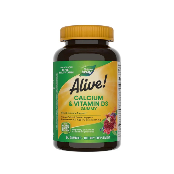 Alive Calcium + D3 Gummies Nature s Way, 60 jeleuri gumate, Secom