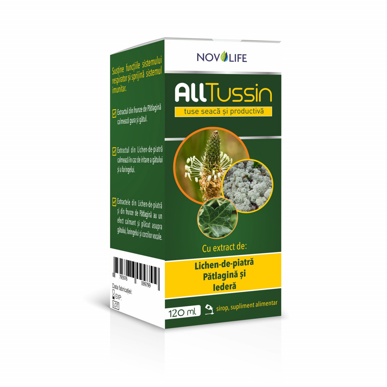 AllTussin sirop pentru tuse seaca si productiva, 120ml, Novolife