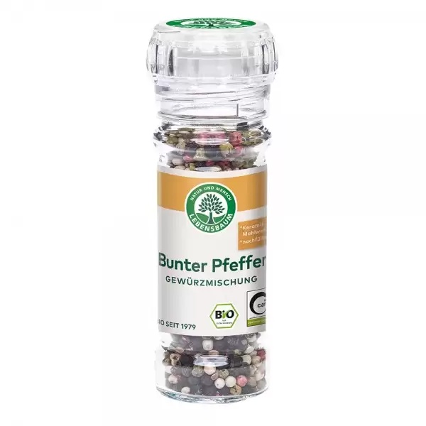 Amestec de piper boabe in rasnita de sticla, 45g, Lebensbaum