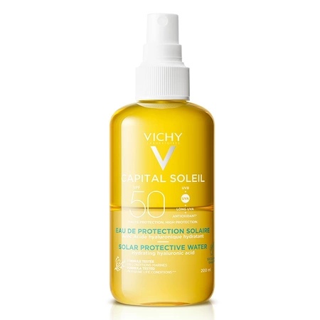 Apa cu protectie solara pentru fata si corp Capital Soleil SPF50+, 200ml, Vichy