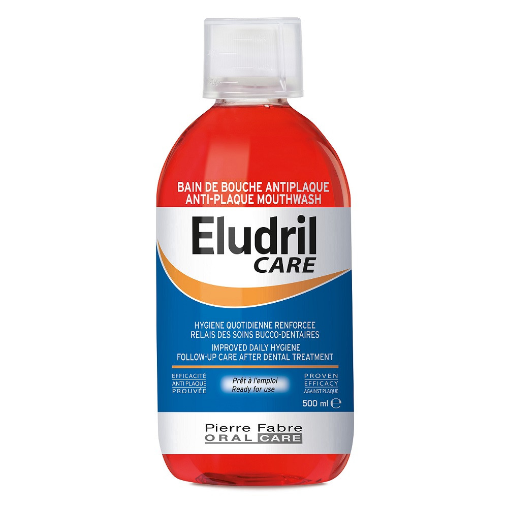 Apa de gura anti-placa, 500 ml, Eludril Care
