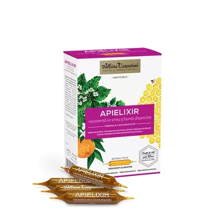 Apielixir Rezistenta La Stres, 20fiole X10ml (Albina Carpatina)