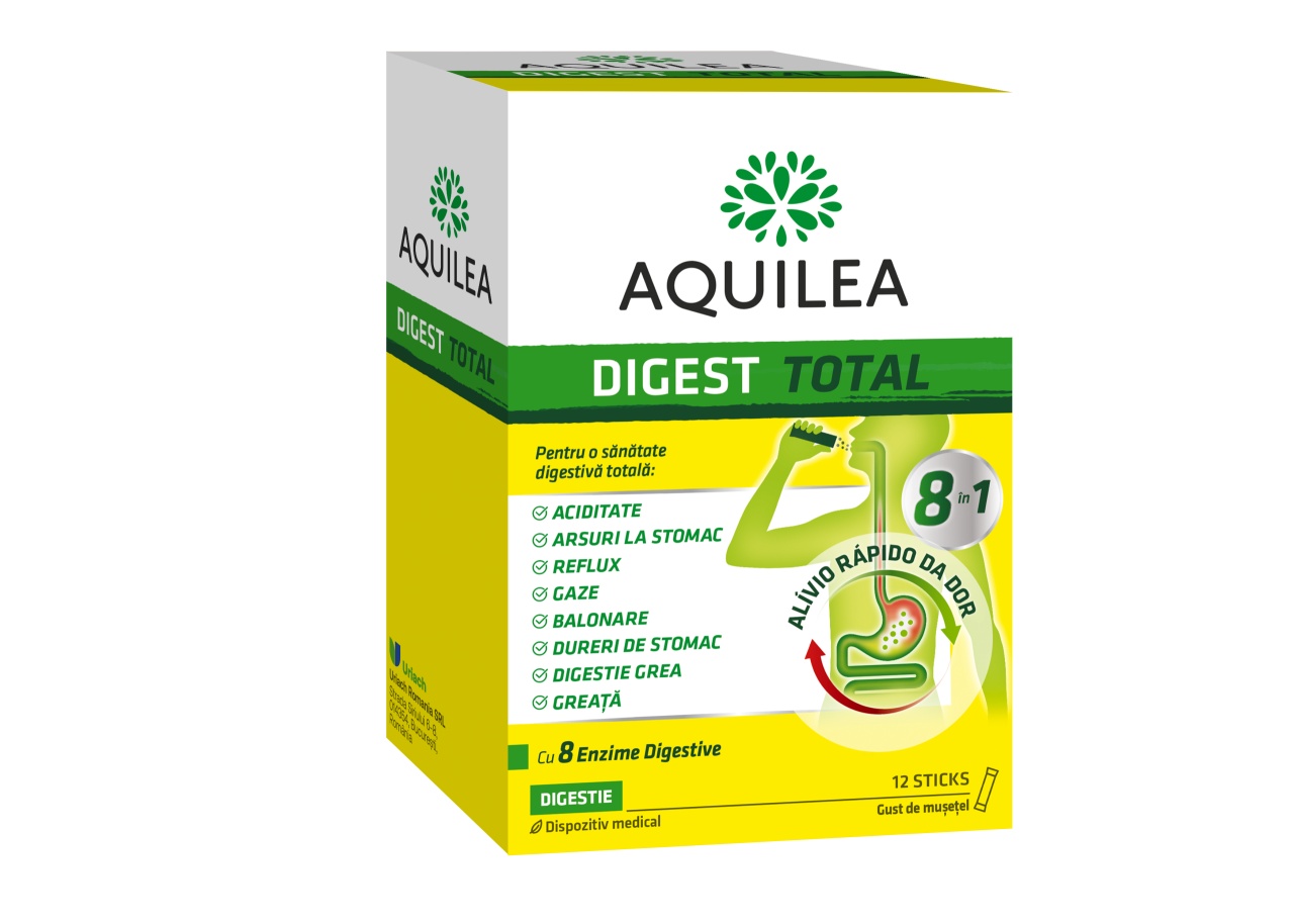 Aquilea Digest Total, 12 stickuri – Digestie usoara si rapida