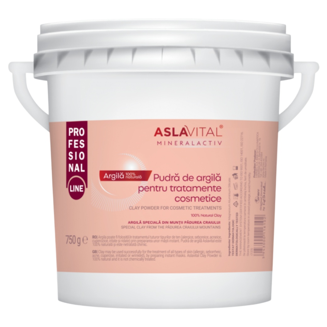 Argila pentru tratamente cosmetice 750 g, Aslavital