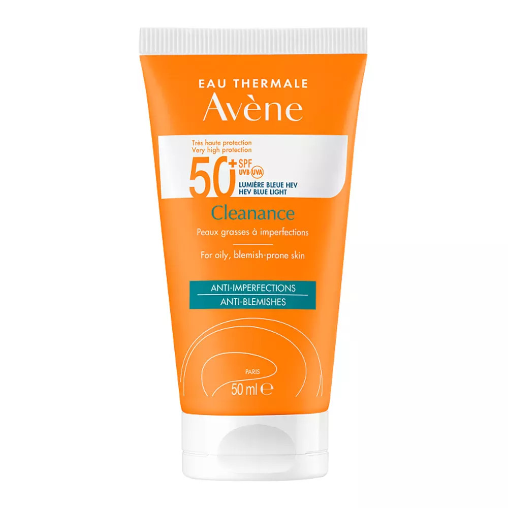 Avene Cleanance Crema Fata Protectie Solara SPF50+ TriAsorb+, 50 ml