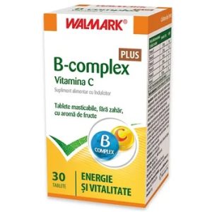 B complex + Vitamina C cu aroma de fructe, 30 tablete masticabile, Walmark