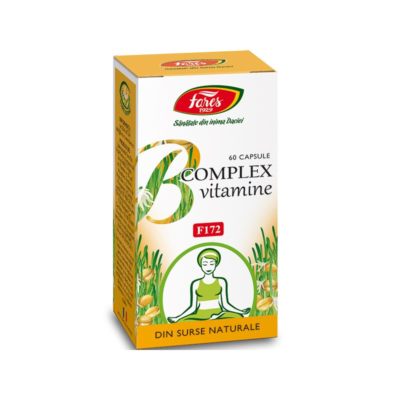 B complex vitamine naturale, F172, 60 capsule, Fares