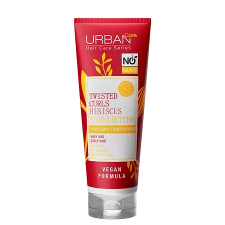 Balsam pentru păr creț cu Hibiscus și unt de Shea Urban Care, 250 ml