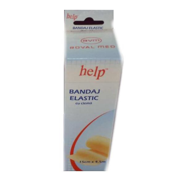 Bandaj elastic cu clema HELP 15cm x 4,5m