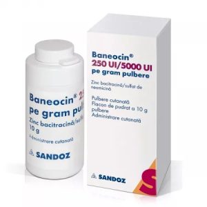 Baneocin pulbere, 250UI/5000 UI/g, 10g, Sandoz