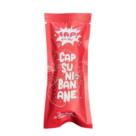Baton raw vegan cu Capsuni si Banane, 45g, HAP de la Vlad