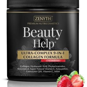 Beauty Help Ultra-Complex 9-in-1 Collagen Formula cu aroma de capsuni, 300g, Zenyth