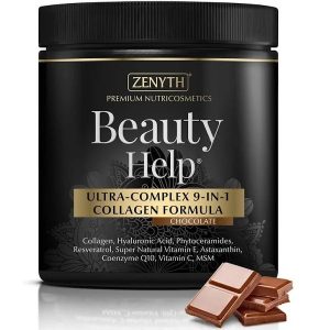Beauty Help Ultra-Complex 9-in-1 Collagen Formula cu aroma de ciocolata, 300g, Zenyth