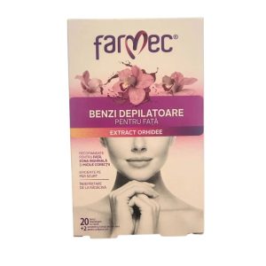 Benzi depilatoare pentru fata cu orhidee, 10 x 2 benzi, Farmec 827