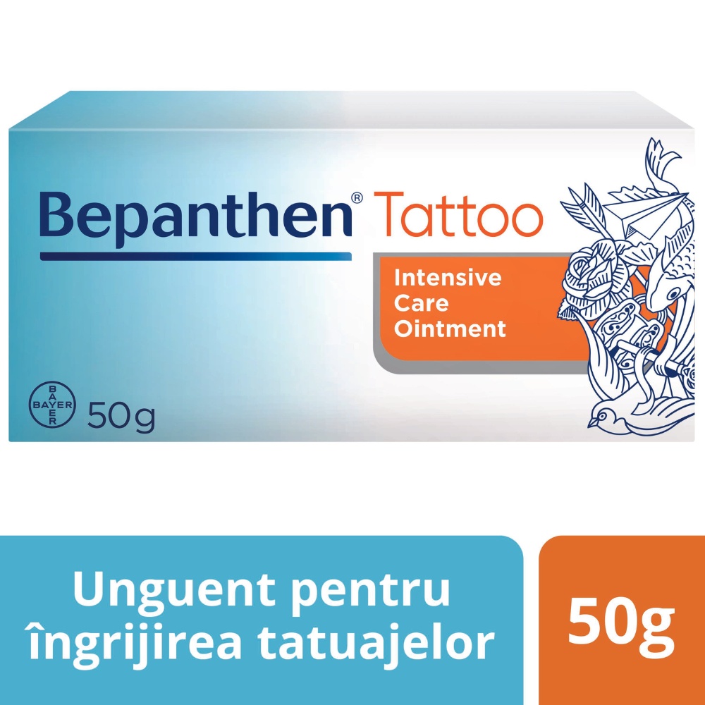 Bepanthen Tattoo Unguent pentru ingrijirea tatuajelor, 50 g – Bayer