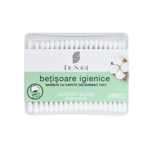 Betisoare de urechi bumbac 100%, 200buc, Dr. Soleil