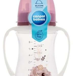 Biberon anticolici gat larg Easy Start Sleepy Koala roz, 35/237, 240ml, Canpol