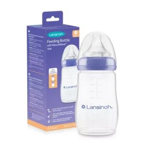 Biberon cu tetina M NaturalWave, +3luni, 240ml, Lansinoh