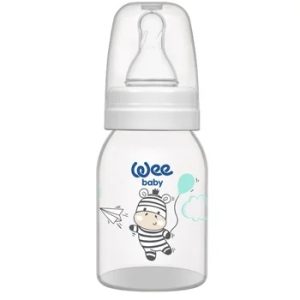 Biberon cu tetina rotunda, 0-6luni, 125ml, 1 bucata, Wee Baby