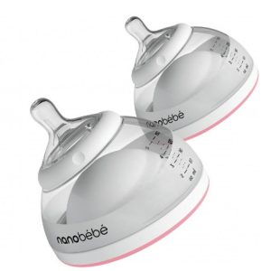 Biberon lapte matern 150ml, 0l+, roz, 2 bucati, Nanobebe