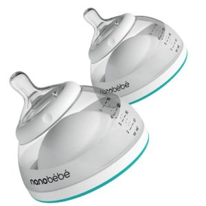 Biberon lapte matern 150ml, 0l+, turcoaz, 2 bucati, Nanobebe