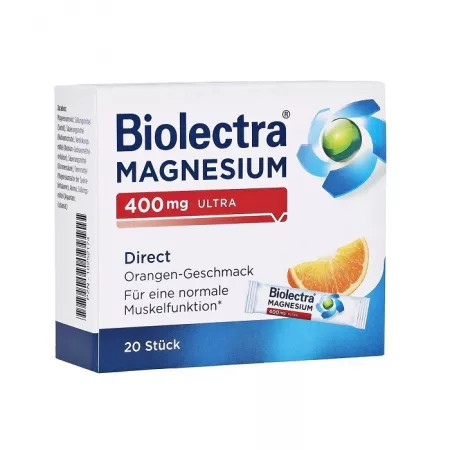 Biolectra Magnesium Direct Ultra, 400 mg, 20 plicuri Vedra