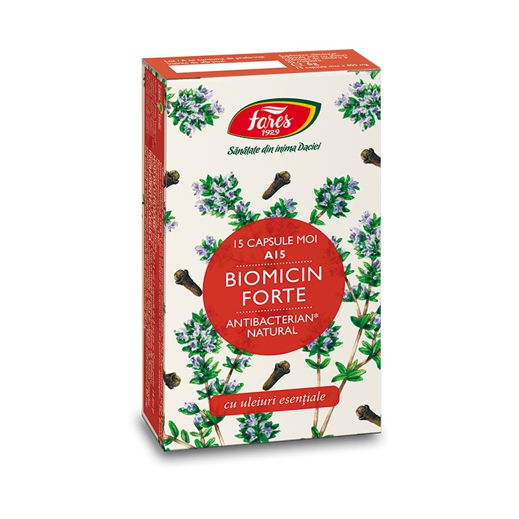 Biomicin Forte, A15, 15 capsule, Fares