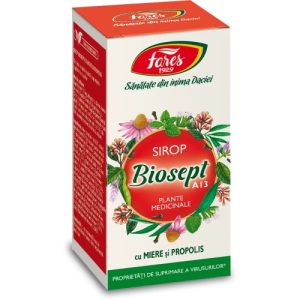 Biosept sirop miere, vitamina C, propolis, 100 ml, Fares