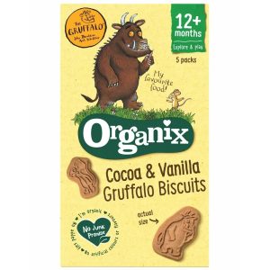 Biscuiti cu cacao si vanilie Gruffalo bio, +12 luni, 100g, Organix