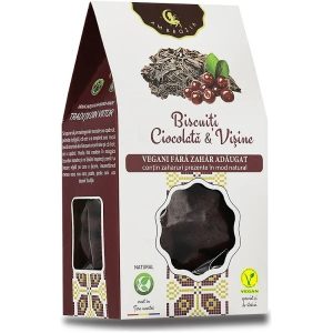 Biscuiți Vegani Ciocolată și Vișine, 130g, Ambrozia