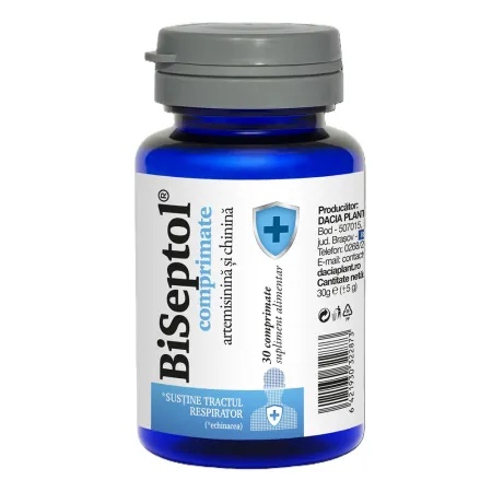 Biseptol cu artemisinina si chinina Zn si D3, 30 comprimate, Dacia Plant