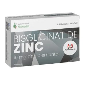 Bisglicinat de Zinc, 15mg, 30 capsule, Remedia