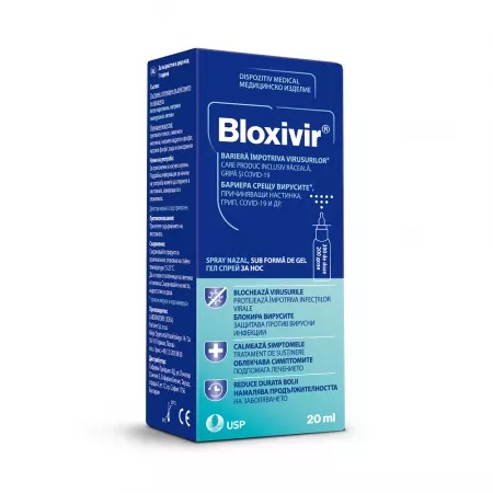 Bloxivir spray nazal gel, 20 ml – protectie antivirala zilnica, USP