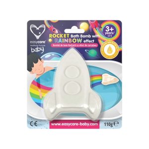 Bombe de baie efervescente pentru copii cu efect de curcubeu racheta, EASY00269, Easycare Baby