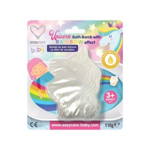 Bombe de baie efervescente pentru copii cu efect de curcubeu unicorn, EASY00268, Easycare Baby
