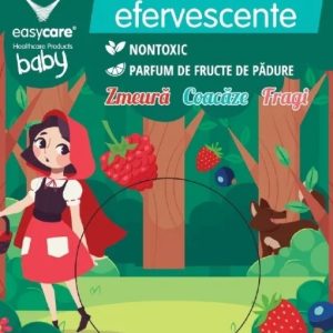 Bombe de baie efervescente pentru copii cu parfum de fructe de padure 5ani+, 3 bucati, Easycare Baby
