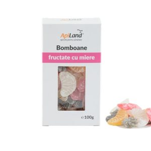Bomboane Fructate cu Miere, dropsuri, 100g, Apiland