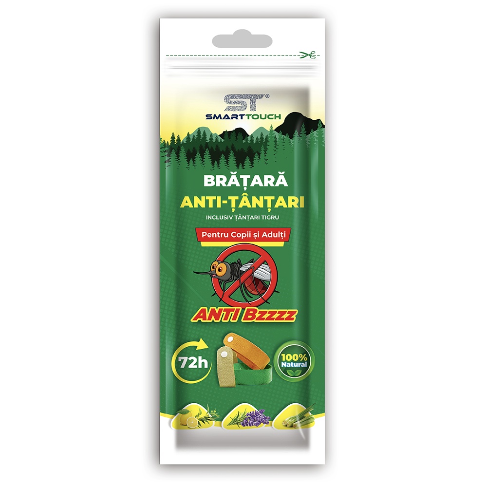 Bratara reglabila anti-tantari pentru copii si adulti, 1 bucata, Smart Touch