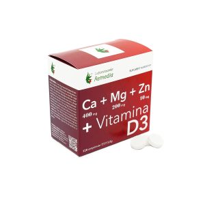 Ca + Mg + Zn + vitamina D3, 120 comprimate, Remedia