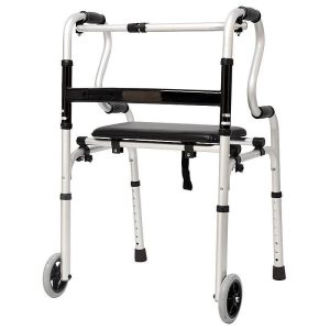 Cadru de mers pliabil, cu roti si sezut, ajustabil pe inaltime, CMZ-8207LS, Medico